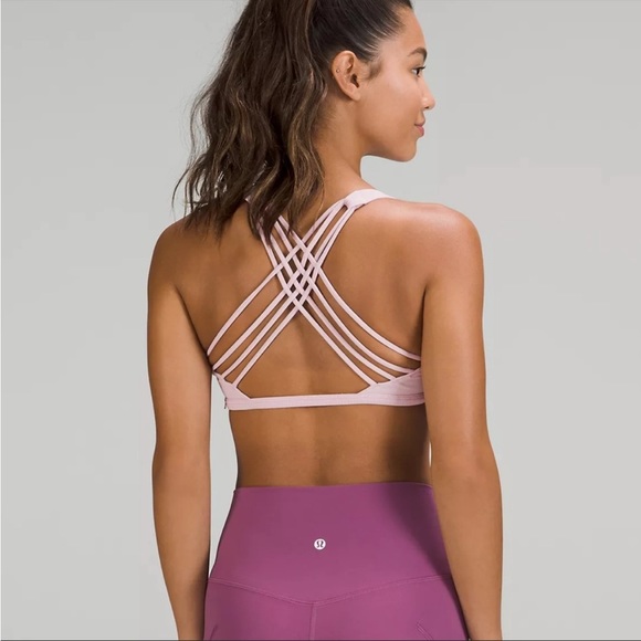 lululemon athletica Other - Lululemon Free to Be Wild Light Support Sports Bra Pink Peony Size 4